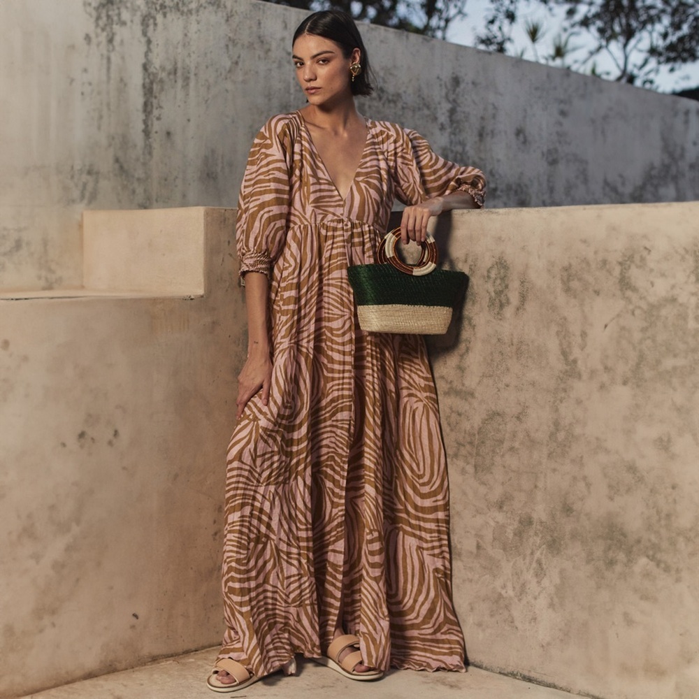 Christy Lynn - Julie Maxi Dress - Rose Zebra